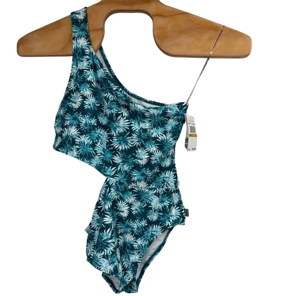 MICHAEL KORS One Piece Swimsuit 440 Turquoise Floral Print‎ Size 14 MRSP $118